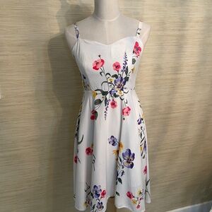 Floral White Dress Old Navy Sz Small
